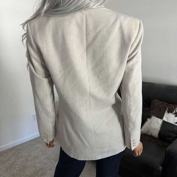 Vtg Pendleton Linen Mix Blazer Jacket 6 Beige Country Western Office Capsule USA - Picture 4 of 13